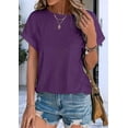 thumbnail image 4 of Womens Tops Short Sleeve Shirts Blouses for Women Dressy Casual Cap Sleeve Tops Purple S, 4 of 6