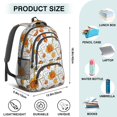 thumbnail image 5 of Basketball and Blast White Pattern Backpack for School, Cute School Bag with Adjustable Shoulder Straps and Padded Back, 16.9"x12.6"x5.9", 5 of 5