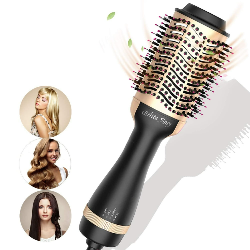 Hair Dryer Brush, Hot Air Brush with ION Generator Featuring Anti-Frizz