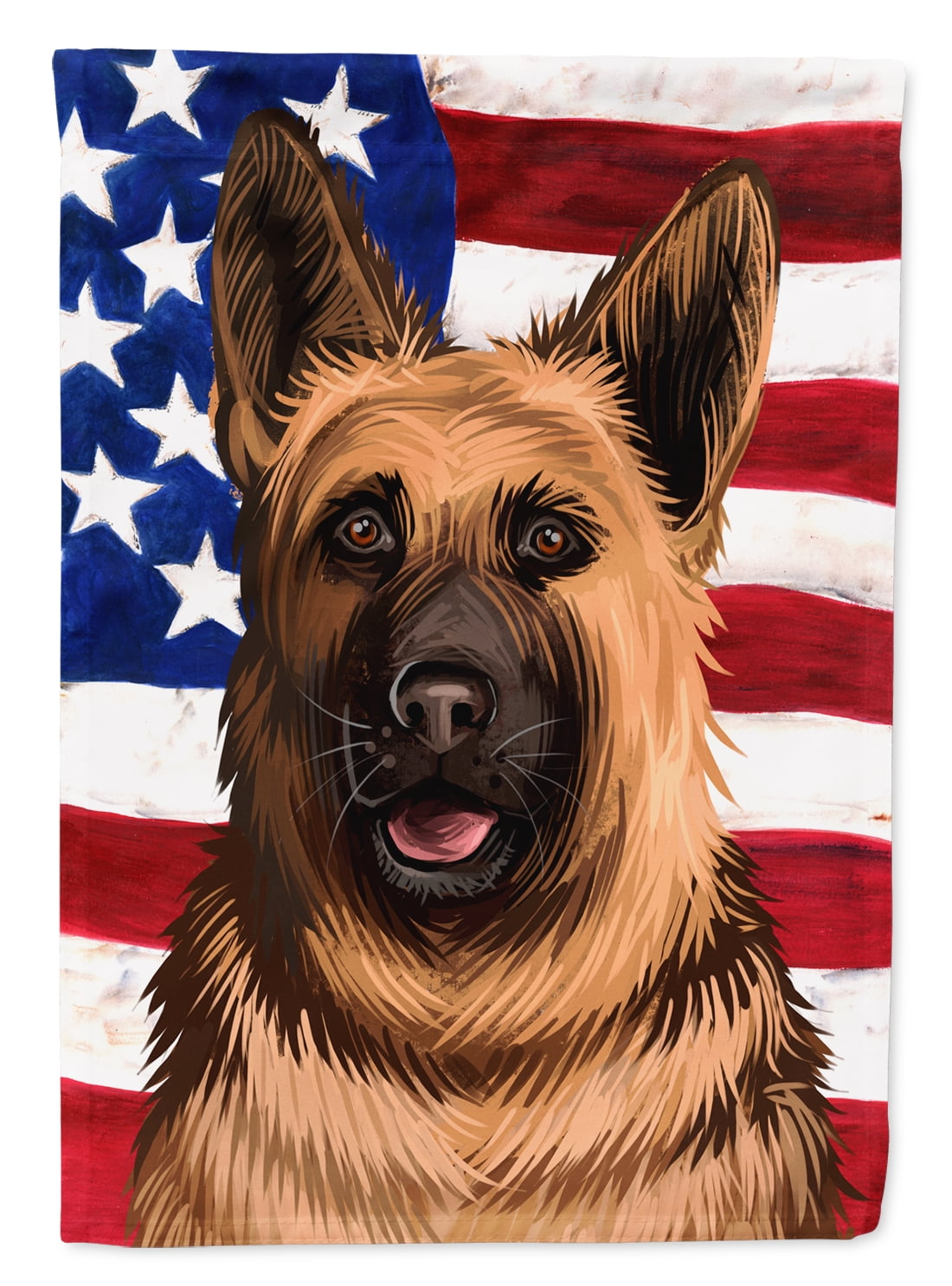 House And Garden Flag Decor Gift Patriotic German Shepherd Dog American Flag 