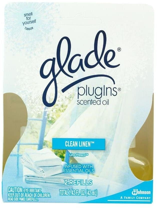 Glade PlugIns 0.71 oz. Clean Linen Scented Oil Refill 6Pack