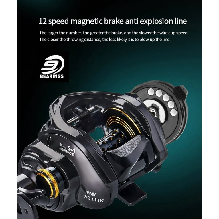DEUKIO Baitcasting Reel 16KG Drag 6+1 Bearing 6.3:1 Gear Ratio Drag Clicker Lengther Single Power Handle Fishing Reel Baitcaster - Walmart.com DEUKIO Baitcasting Reel 16KG Drag 6+1 Bearing 6.3:1 Gear Ratio Drag Clicker Lengther Single Power Handle Fishing Reel Baitcaster - Walmart.com