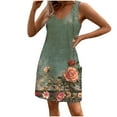 thumbnail image 2 of Ovzne Robes Grande Taille pour Femmes Rondes Robe d'Été Mode Imprimée avec Poches Sans Manches Col en V Robe Imprimée en Solde, 2 of 5