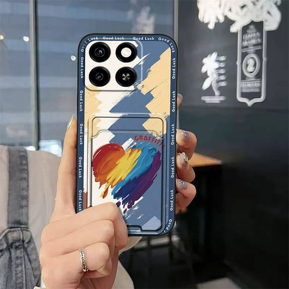 Lulumi-Phone Case For ZTE Blade A35/A55, protective Shockproof Dirt-resistant Graffiti Anti-dust Durable Card slot Anti-knock Cartoon Cute TPU Full wrap Fashion Design Silicone Waterproof