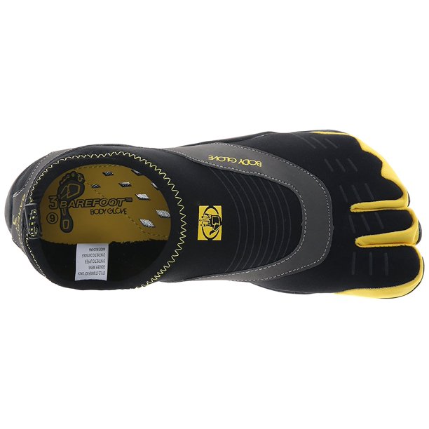 Body Glove Mens 3T Barefoot Cinch Water Shoe (Black/Yellow, 10