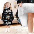 thumbnail image 3 of Game Controller Black Pattern Lamb Fleece Blanket Hoodies for Teens ,Teens Oversize Sherpa Wearable Hooded Blanket Sweatshirt with Super Pockets, 3 of 3