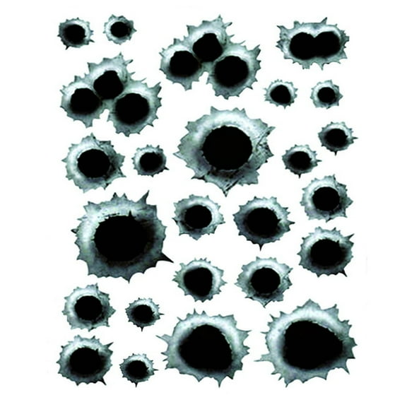Kiplyki Car 3d Stickers Sticker Bullet Hole Decals Scratch Fake Motorcycle Simulation