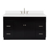 Ariel Hamlet 61 In. Oval Sink Vanity With White Quartz Countertop In Black