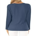thumbnail image 4 of Women Short Sleeve Crossed Surplice Button Tops, 4 of 4