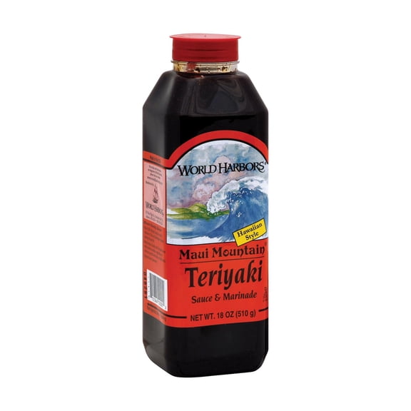 WORLD HARBORS - Hawaiian-Style Teriyaki Marinade and Sauce - 16 Oz, Case of 6