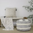 thumbnail image 3 of Ox Bay Emma 20" x 20" White/Navy Striped Cotton Blend Adult Decorative Throw Pillow Cover, 3 of 6