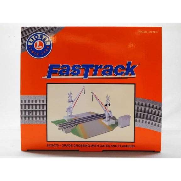 LIONEL FASTRACK ROAD GRADE CROSSING GATES & FLASHERS O GAUGE TRAIN TRACK 2529070