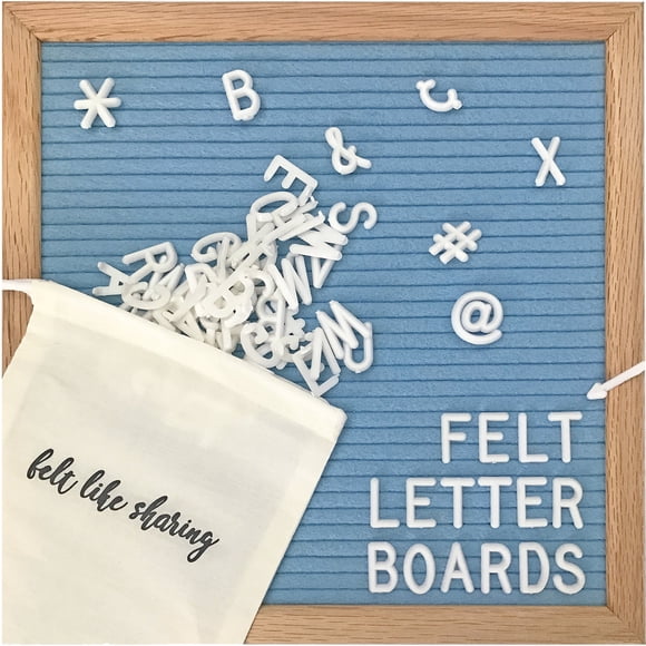 Pizarra de fieltro Felt Like Sharing de 10 x 10 cm con 300 letras