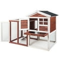 thumbnail image 1 of Topcobe Rabbit Hutch, Wooden House with Removable Tray, Chicken Coop Bunny Cage for Small Animals, 1 of 6