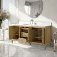 thumbnail image 6 of Vanity Art 60" Bathroom Vanity with Sink, Freestanding Storage Cabinet with Engineered Marble Top, Flip Down Tray, Drawer, and Shelve, 6 of 8