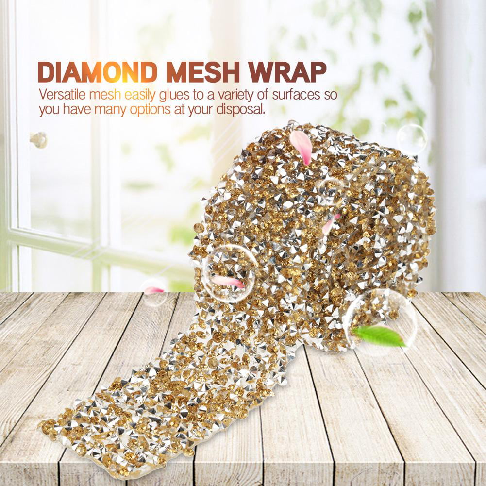 Sparkle Fashion Rhinestone Decoration Wedding Roll Crystal Diamond Mesh Wrap~ 