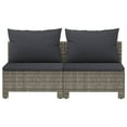 thumbnail image 4 of Carevas 2-Seater Patio Sofa with Cushions Gray Poly Rattan, 4 of 7