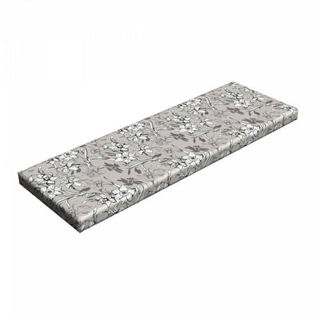 

Charcoal Bench Pad Creative Floral Nostalgia with Hand Drawn Daffodil Flowers HR Foam Cushion with Decorative Fabric Cover 45 x 15 x 2 Pale Taupe Dimgray by Ambesonne