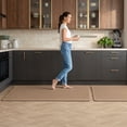 thumbnail image 3 of Kitchen mats for Floor, 2PCS Kitchen Rugs Non-Slip Water and Oil Absorbent Runner Rugs for Kitchen, Floor, Office, 17.3"x30"+17.3"x47", Apricot, 3 of 7