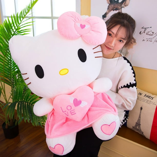 hot ready stock big hello kitty peluche con corazón amor plushie juguetes de peluche 3 estilos para regalo de cumpleaños Fivean unisex