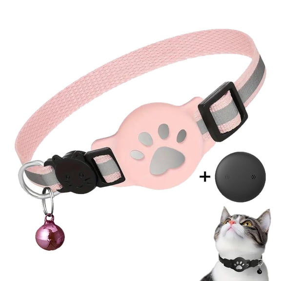 Cat GPS Collar, Real-Time Pet Location & Alerts, No Monthly Fee, Waterproof Adjustable Collar, Works with iOS Find My & Android