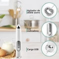 thumbnail image 3 of Espumador de Leche Eléctrico, Mini Máquina de Espuma de Mano, Recargable por USB de 3 Velocidades, Mezcladora de Bebidas con 2 Batidores para Café a Prueba de Balas, Capuchino, Matcha, Chocolate Calie, 3 of 5