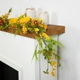 thumbnail image 3 of Northlight 5' x 10" Orange Peony Artificial Fall Harvest Garland, Unlit, 3 of 9