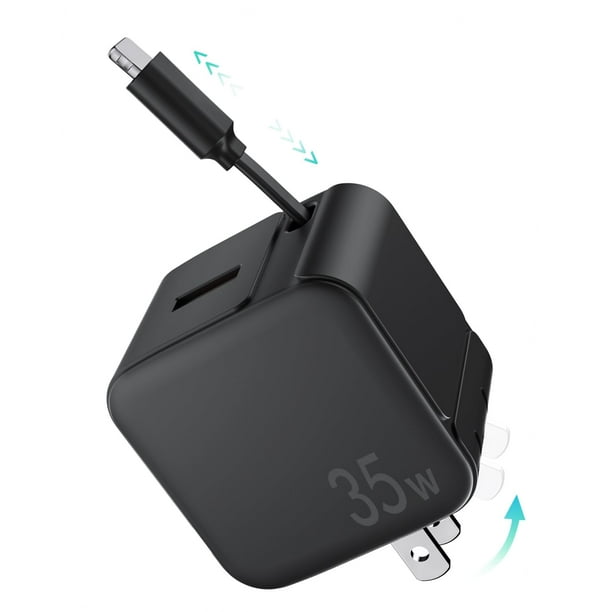 Cargador de pared retráctil UPONSZ 35W PD Fast Charger iPhone
