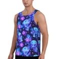 thumbnail image 2 of Logiee Skull flower star sky Print Men's Workout Tank Top,Quick Dry Workout Tank Top,Gym Muscle Tee,Fitness Bodybuilding Sleeveless T Shirt-X-Large, 2 of 7
