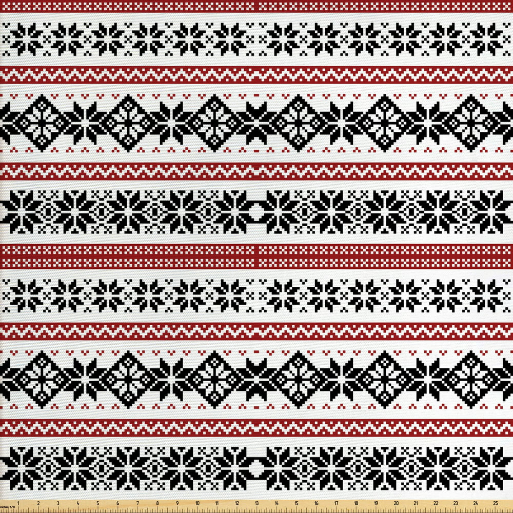Nordic Fabric By The Yard Scandinavian Style Norwegian Ornamental