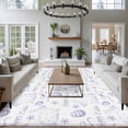 thumbnail image 3 of Large Area Rugs for Living Room Bedroom, Purple Easter 6'x9' Rug Washable Carpet Runner Indoor Outdoor, Watercolor Spring Bunny Eggs Flower Non Slip Floor Mats Rug for Kitchen, Playroom, 3 of 8