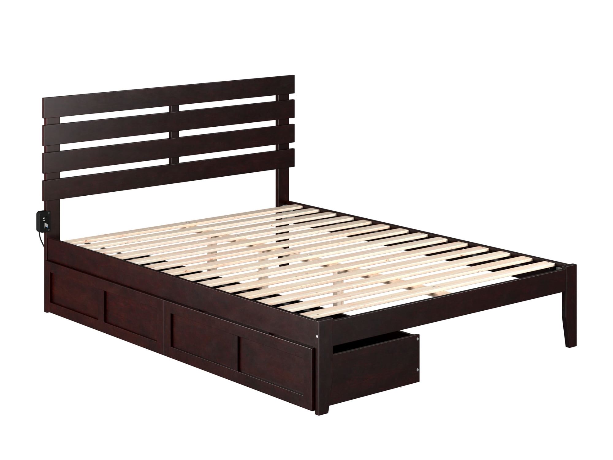 AFI Oxford 14" Queen Wood Platform Bed Frame with Set of 2 Storage Drawers, Espresso