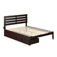 thumbnail image 3 of AFI Oxford 14" Queen Wood Platform Bed Frame with Set of 2 Storage Drawers, Espresso, 3 of 7