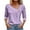 Purple, variant on Trendsetting Women's Apparel Fashion Plus Size Women's Loose Summer Casual Solid Color V-neck Long Sleeved Shirt Top