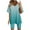 Blue, variant on Lindreshi 2 Piece Outfits for Women Women Fashion V-Neck Blouse Short Sleeve Tops Shorts Casual Suit Sets