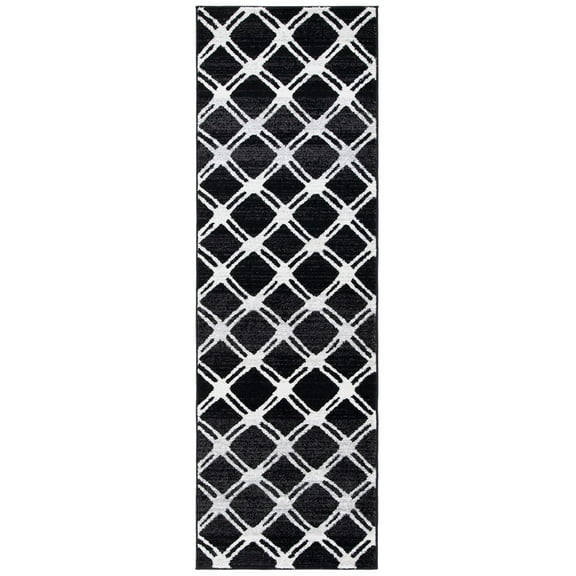 SAFAVIEH Adirondack Rhona Geometric Runner Rug, Black/Light Grey, 2'6" x 8'
