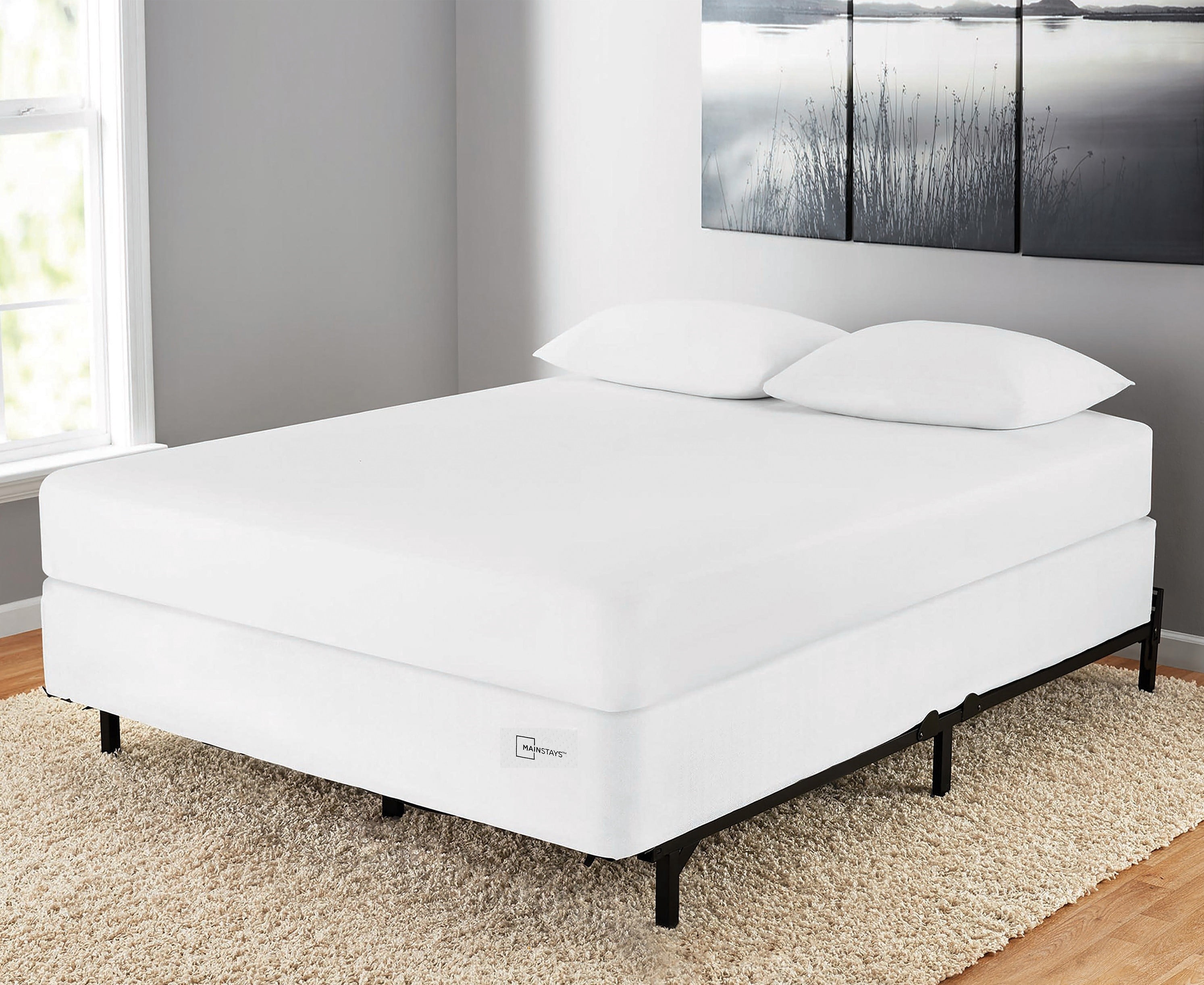 Mainstays 5" Queen High Profile Easy Assembly Smart Metal Box Spring, (Mattress & Bed Frame Not Included)