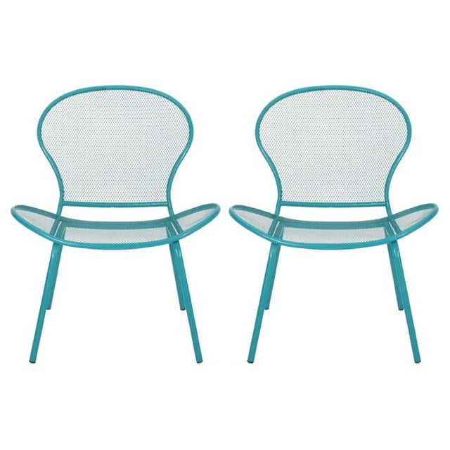 Noble House Nevada Fauteuil Club en Fer d'Extérieur en Bleu Mat (Ensemble de 2)