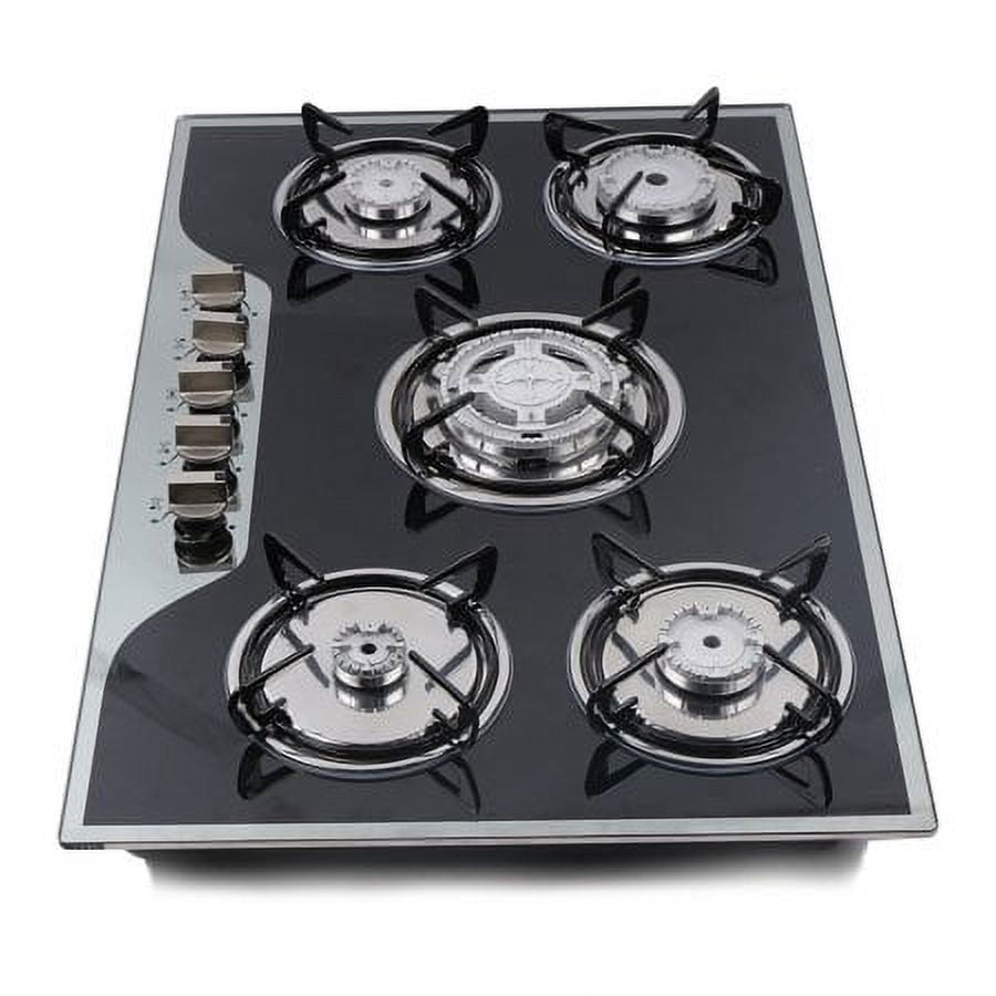 30.3" 5 Built-in Gas Cooktop Adjustable Hob Burners LPG/NG Gas Hob Cooktops Cook