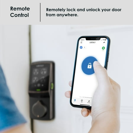 Lockly - Secure Plus Smart Lock Replacement Deadbolt with 3D Biometric Fingerprint/App/Physical Key - Venetian Bronze