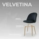 thumbnail image 5 of Silla de Comedor de Terciopelo con Patas de Acero Acabado Tipo Madera Estilo Moderno - Silla de Comedor Tapizada Minimalista con Relleno Suave Negro, 5 of 5
