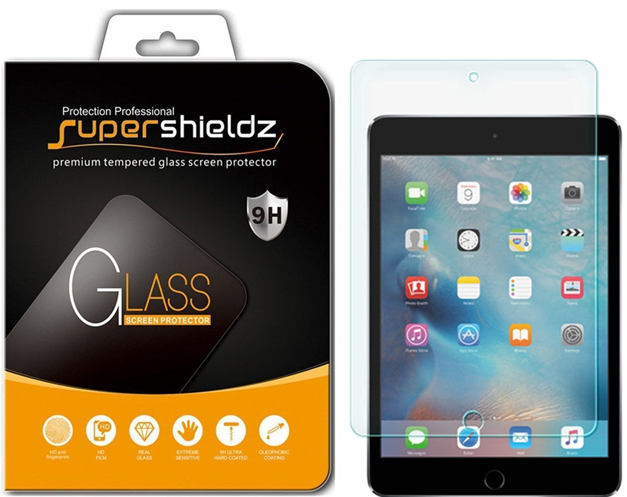 100% Genuine Tempered Glass Screen Protector cover For Apple Ipad mini 1,2,3 
