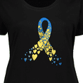 thumbnail image 4 of Inktastic Down Syndrome Awareness Blue and Yellow Hearts Ribbon Women's Plus Size T-Shirt, 4 of 5