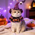 thumbnail image 3 of Crochet Halloween Pet Collar With Cat Design Soft Yarn Neck Accessory For Cats And Small Dogs Adjustable Fit For Daily Wear C-48Cm, 3 of 7