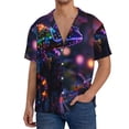 thumbnail image 3 of Haiem Glowing Chameleon Fantasy Art Men's Casual Shirts Short Sleeve Button Down Shirts Fashion Textured Summer Beach Shirt-3X-Large, 3 of 7