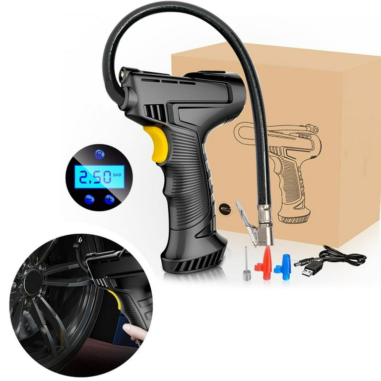 ✪ 120W Car Air Pump DC 12V Portable Tire Inflator Air Compressor with  Rechargeable Battery for Auto Vehicles 