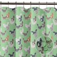 thumbnail image 2 of S4Sassy Green Cats Geometric Decorative Waterproof Printed Shower Curtain Roller Hooks Drapes-60 x 75 Inch, 2 of 6