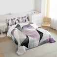 thumbnail image 3 of Feelyou Chic Circle Abstract Bedding Comforter Set, Modern Minimalism Twin Comforter Sets, Fashion Geometric Stripes Reversible Bedding Set, Breathable Home Decor, 2pcs, 3 of 8