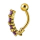 thumbnail image 3 of botón colgante para , joyería para de cuerpo, cristal morado Zulema Anillo En El Ombligo, 3 of 8