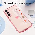 thumbnail image 5 of Designed for Samsung Galaxy S21 Plus 5G Case Pink Love Hearts Design for Women Girl Men, Luxury Plating with Strap Stand Full Camera Lens Protection Bumper for Galaxy S21 Plus 5G, 5 of 12